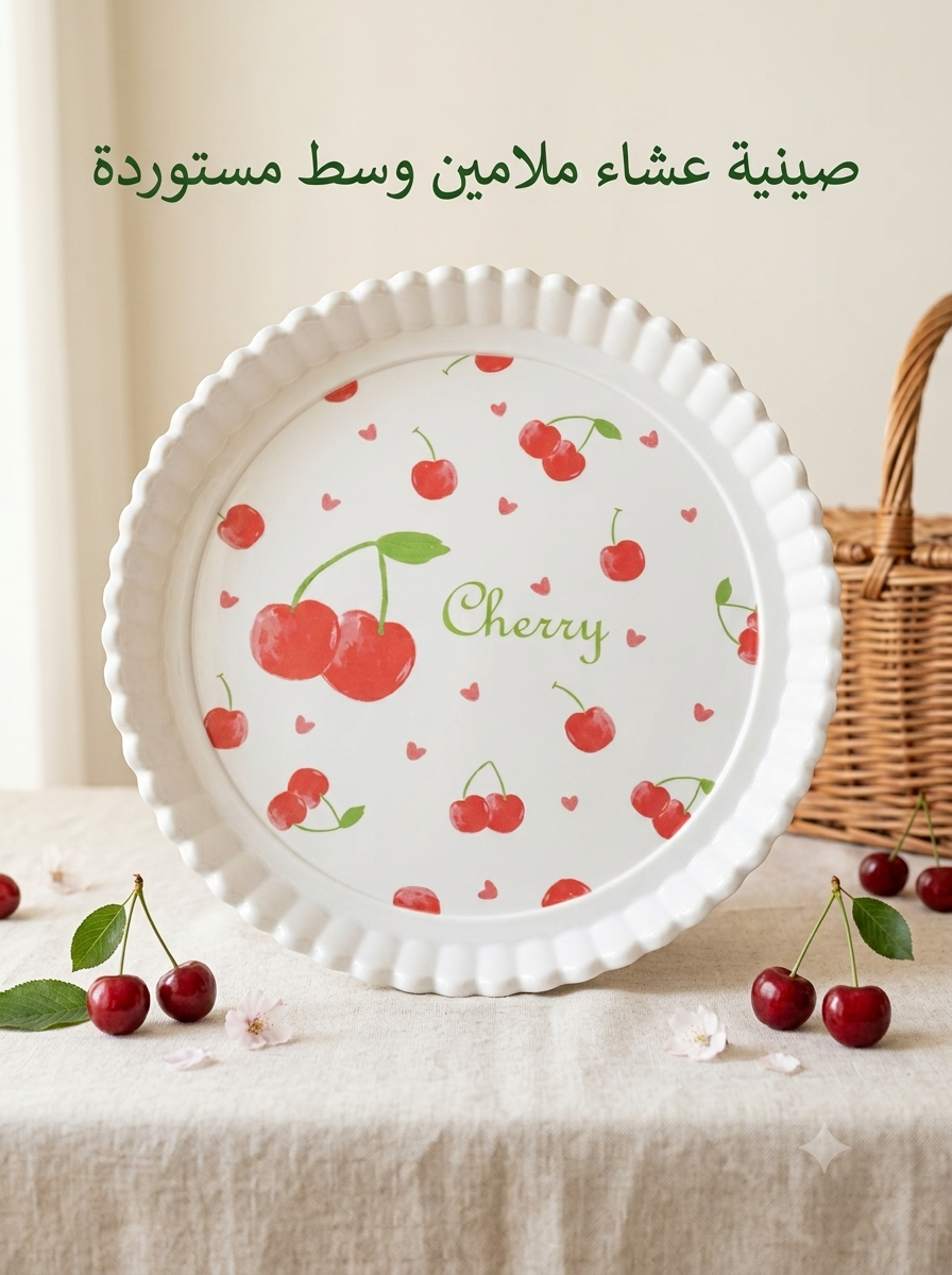 صينيه عشاء ملامين وسط مدورة مستوردة