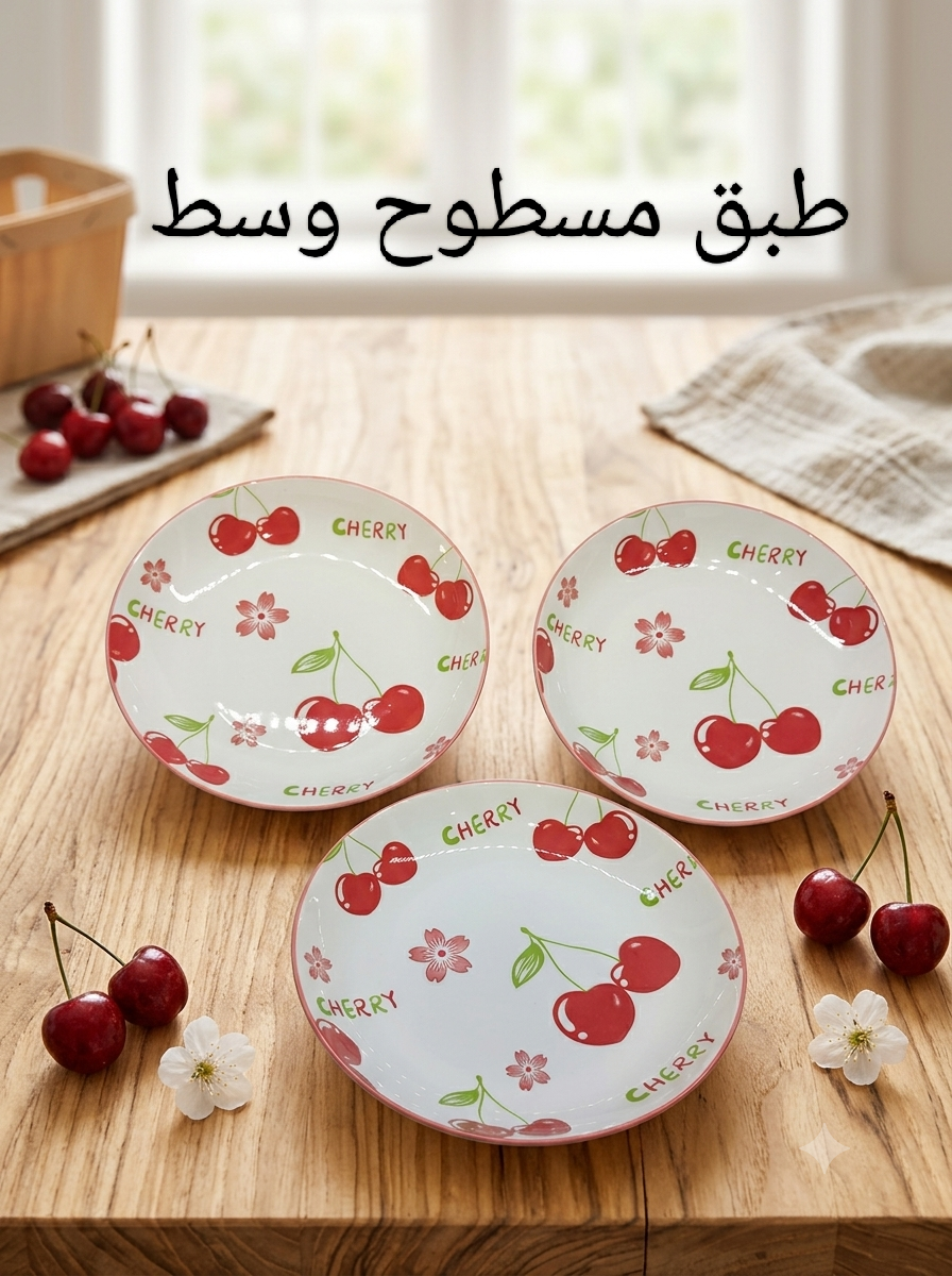 خزف طبق  مسطوح وسط