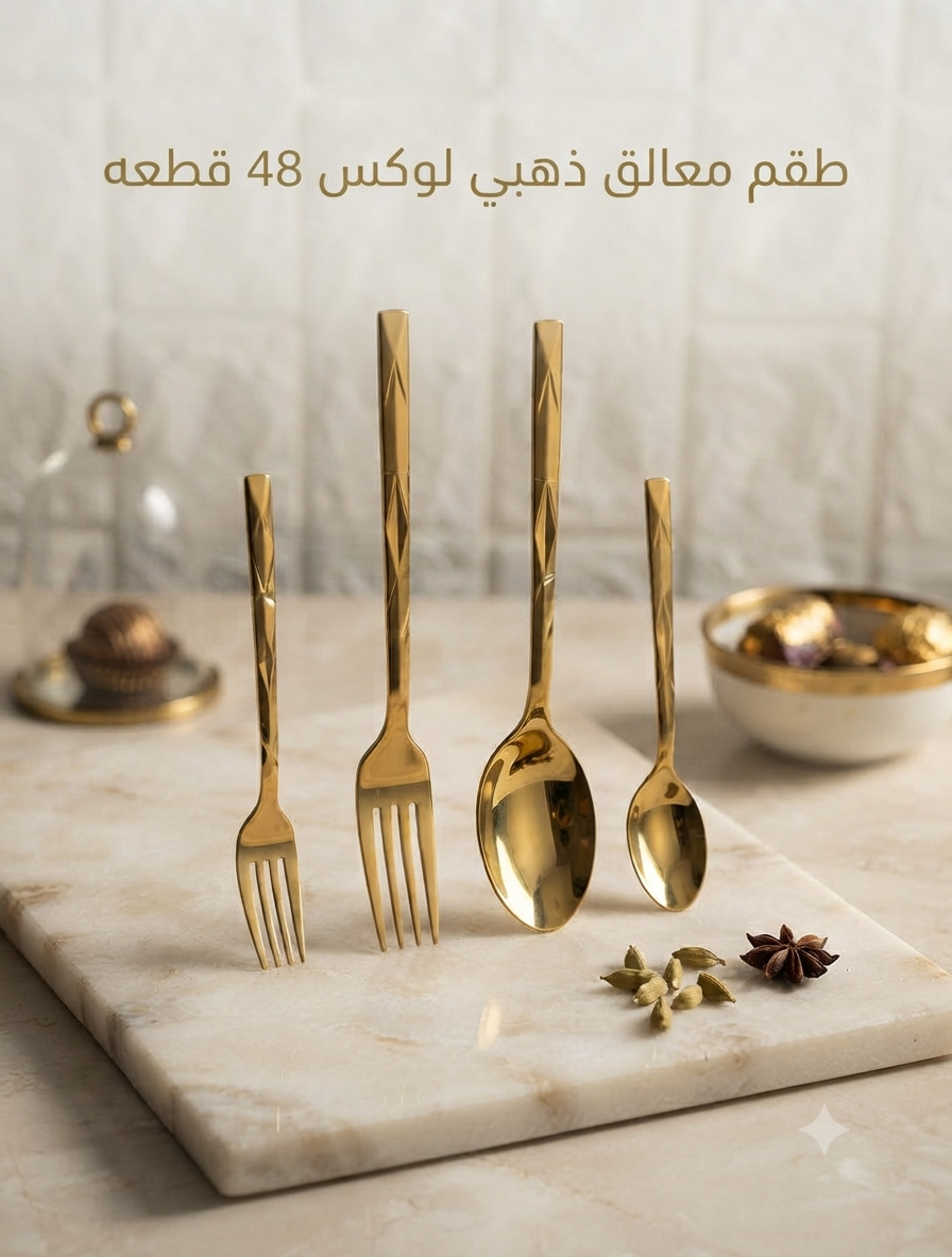 🍴ط معالق دهبي لوكس علي المغناطيس